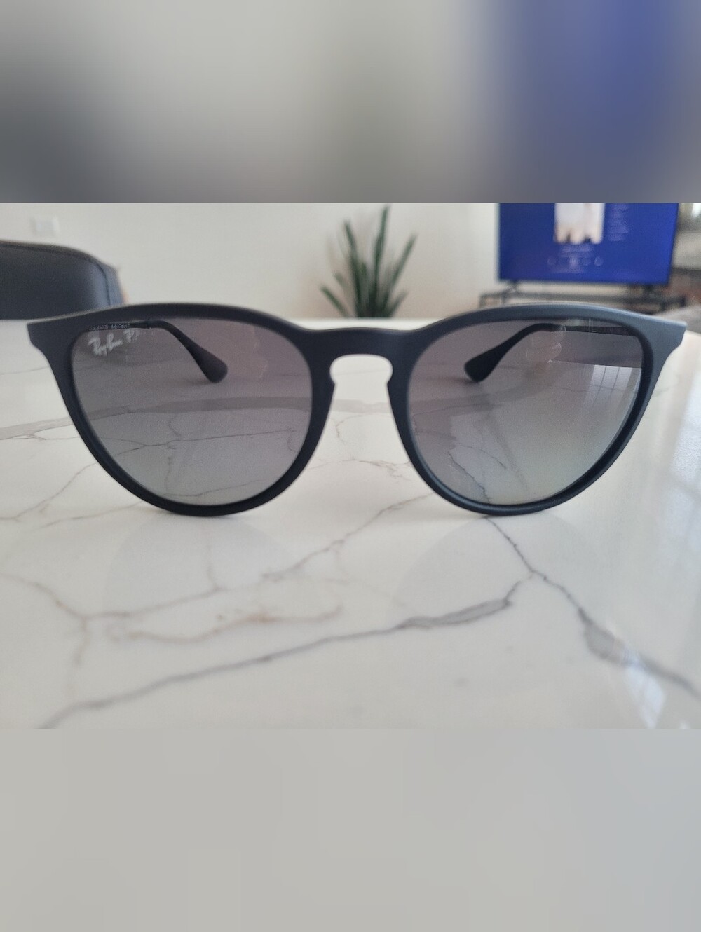 Ray-Ban Women's Matte Black Erika Sunglasses - Polarized Smoke Lenses - Picture 10 of 11